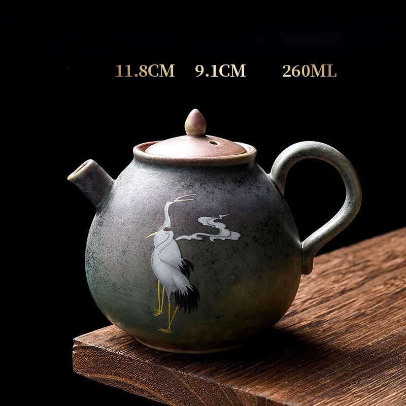 White Crane Cloud Chinese Gongfu Tea Ceramic Kung Fu Teapot