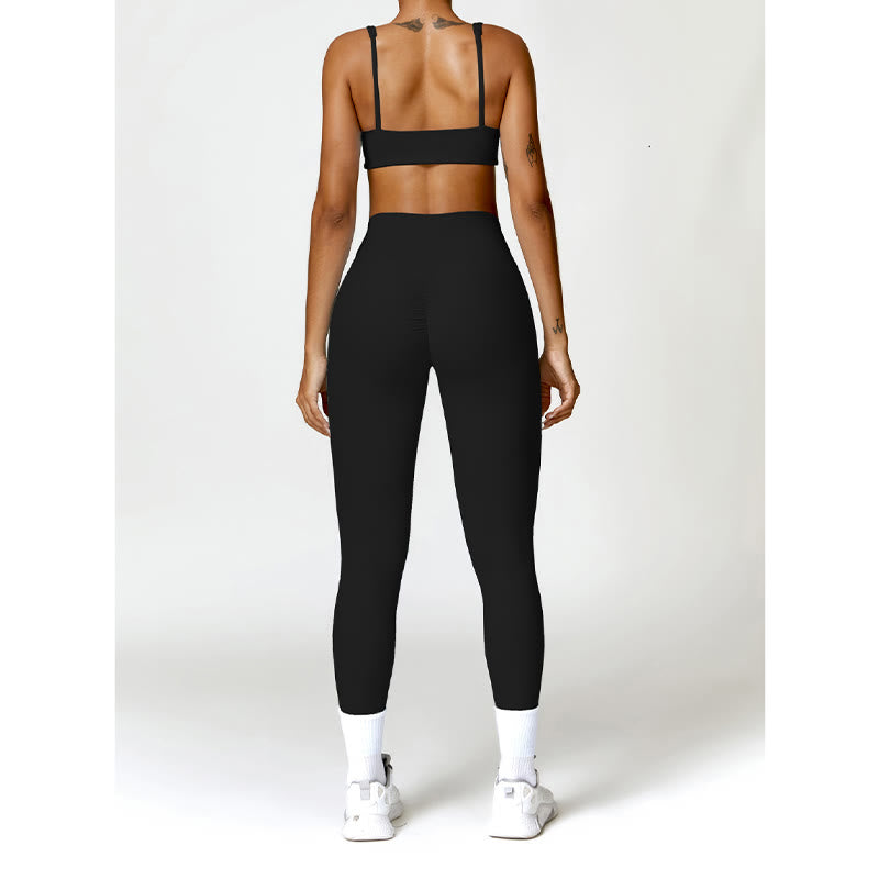 Breathable Stretch Backless Yoga Meditation 2-Piece Outfit