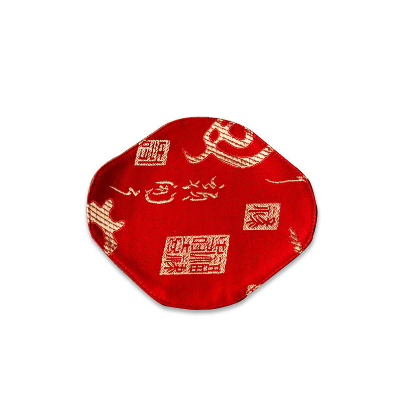 Vintage Sea Wave Bamboo Plum Blossom Embroidered Cup Mat Pad Tea Cup Coaster Kung Fu Tea Mat