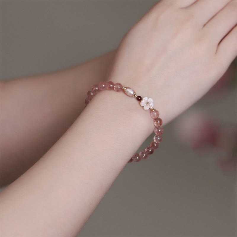 Strawberry Quartz Peach Blossom Love Bracelet