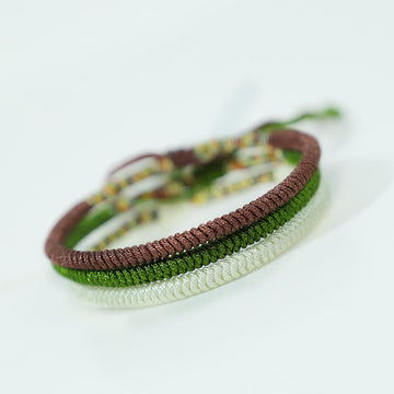 3Pcs Tibetan Handmade Multicolored Luck King Kong Knot Auspiciousness Bracelet