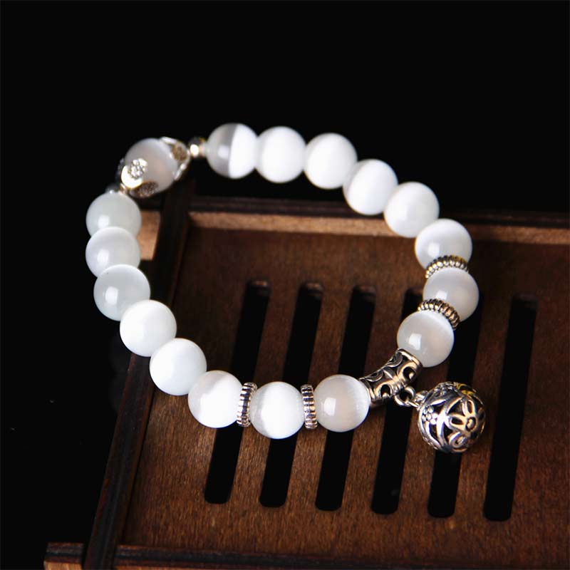 Handmade Tibetan Cat's Eye Chrysoberyl Natural Gemstone Bracelet