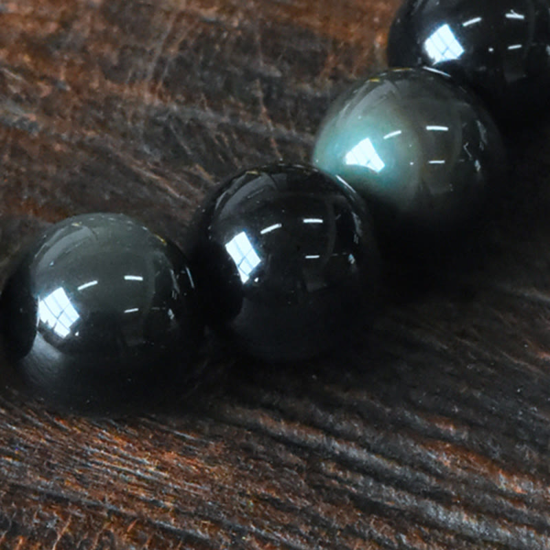 Rainbow Obsidian Copper Bead Positive Transformation Bracelet