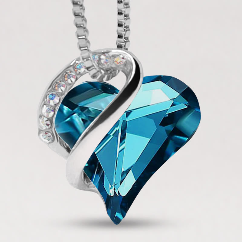 Love Heart Birthstone Healing Energy Necklace Pendant