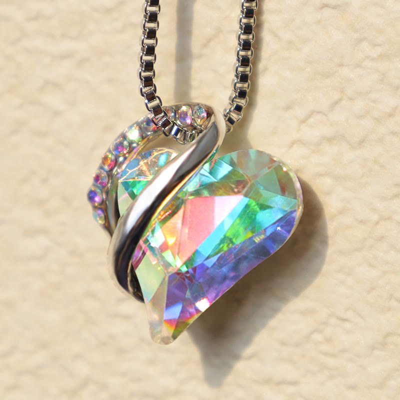 Love Heart Birthstone Healing Energy Necklace Pendant