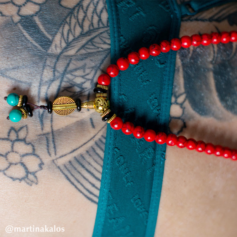 Tibetan Mala Red Turquoise Lucky Necklace Bracelet