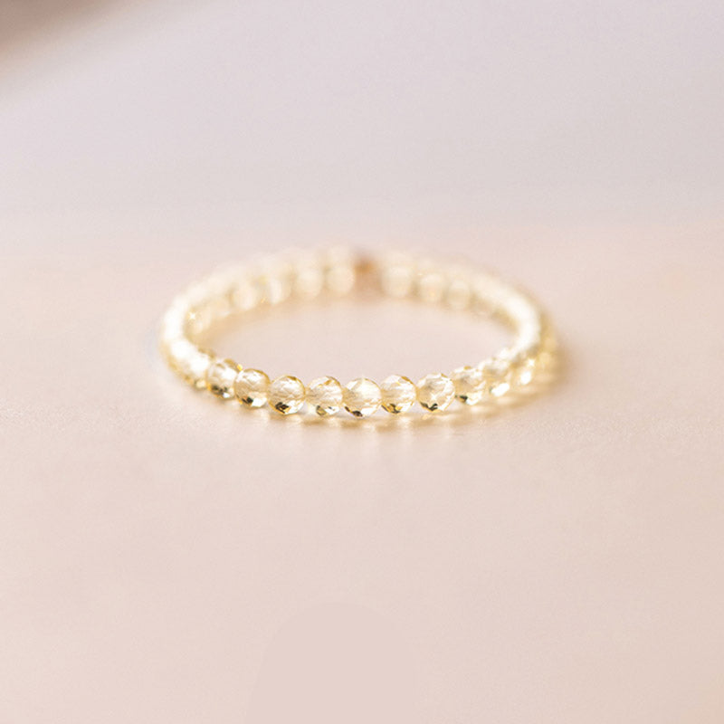 Natural Citrine and 14k Gold-Plated Handcrafted Minimalist Ring