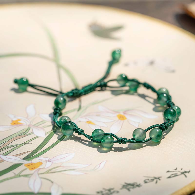 Handmade Natural Gemstone & Sandalwood Beaded String Bracelet