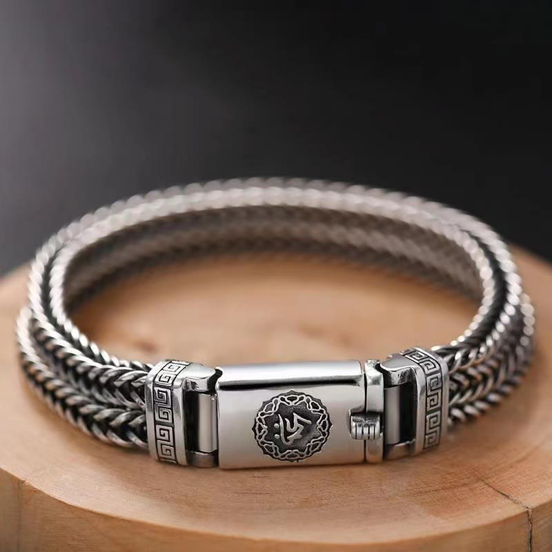 Om Mani Padme Hum Purity Peace Braid Style Bracelet