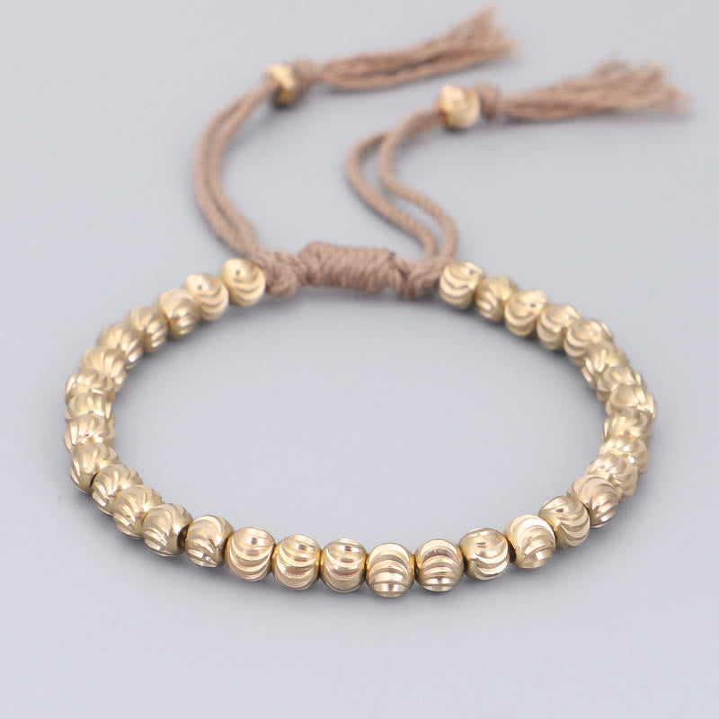 Tibetan Handmade Copper Bead Luck String Bracelet
