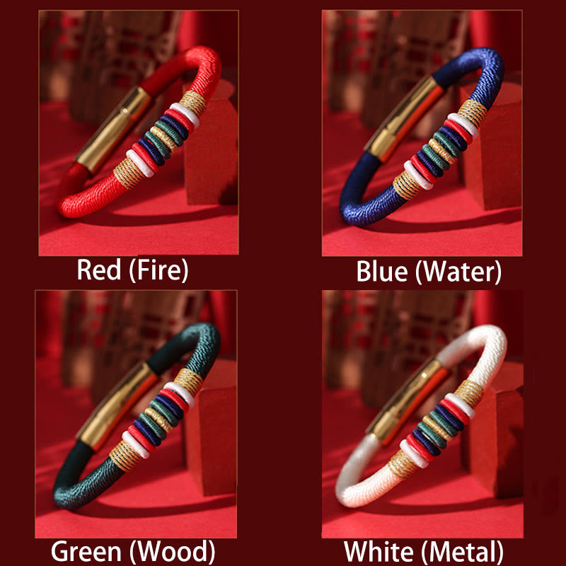 Tibetan Handmade Colorful King Kong Knot Five Elements Luck Braid String Bracelet