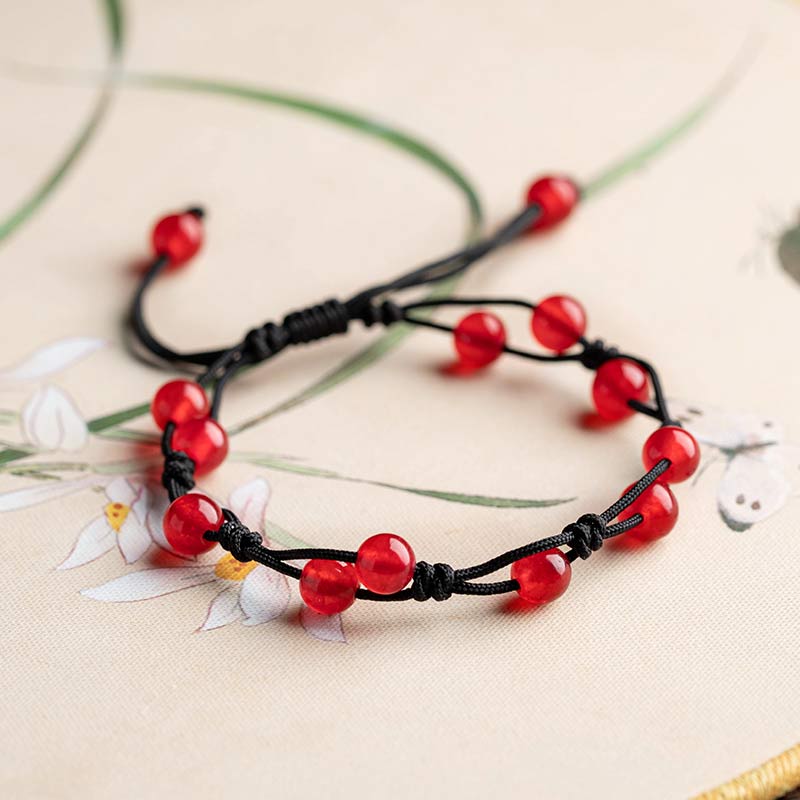Handmade Natural Gemstone & Sandalwood Beaded String Bracelet