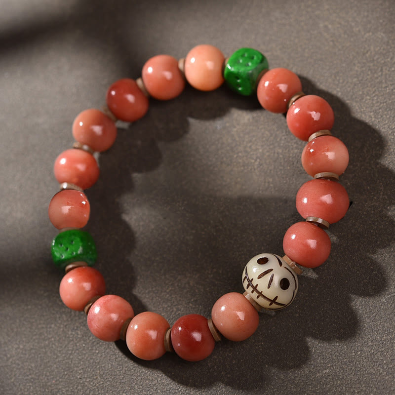 Tibetan Natural Camel Bone Dzi Bead Bodhi Seed Charm Luck Bracelet
