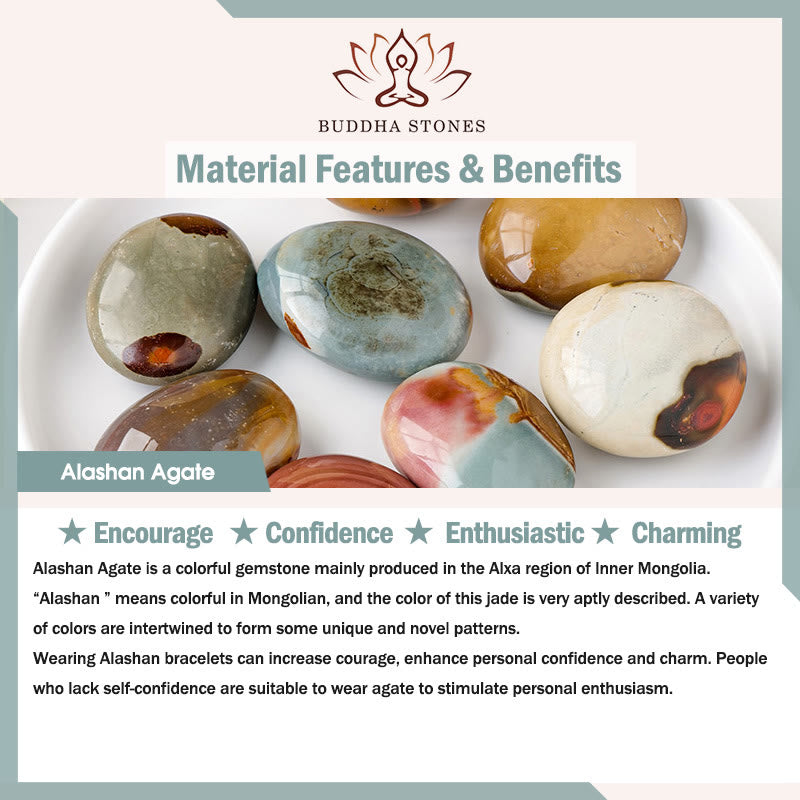 Natural Alashan Agate Bracelet for Strength & Resilience