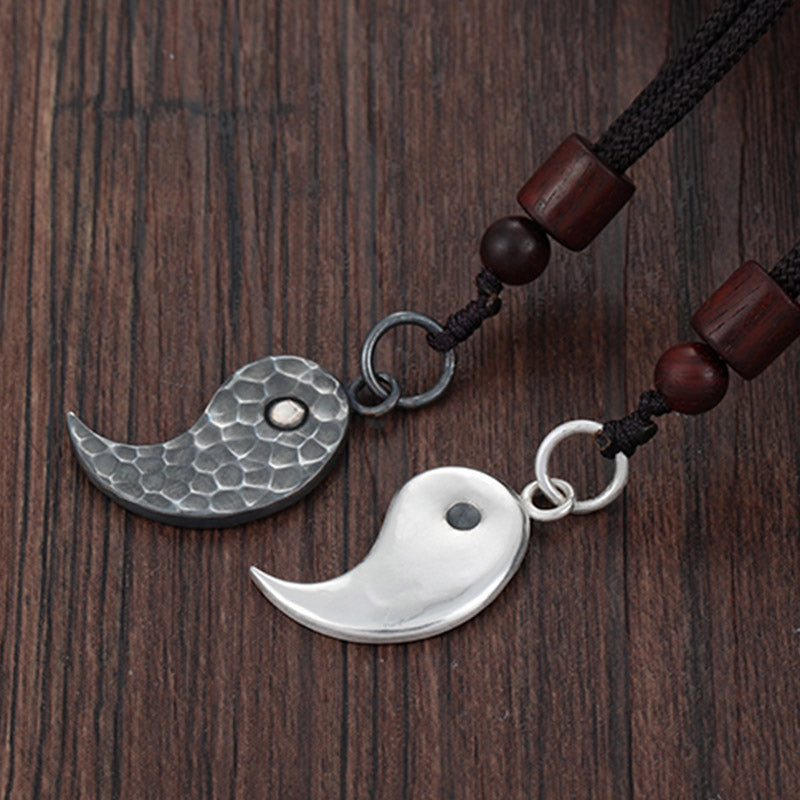 990 Sterling Silver Yin Yang Balance Harmony Necklace Pendant (Extra 30% Off | USE CODE: FS30)