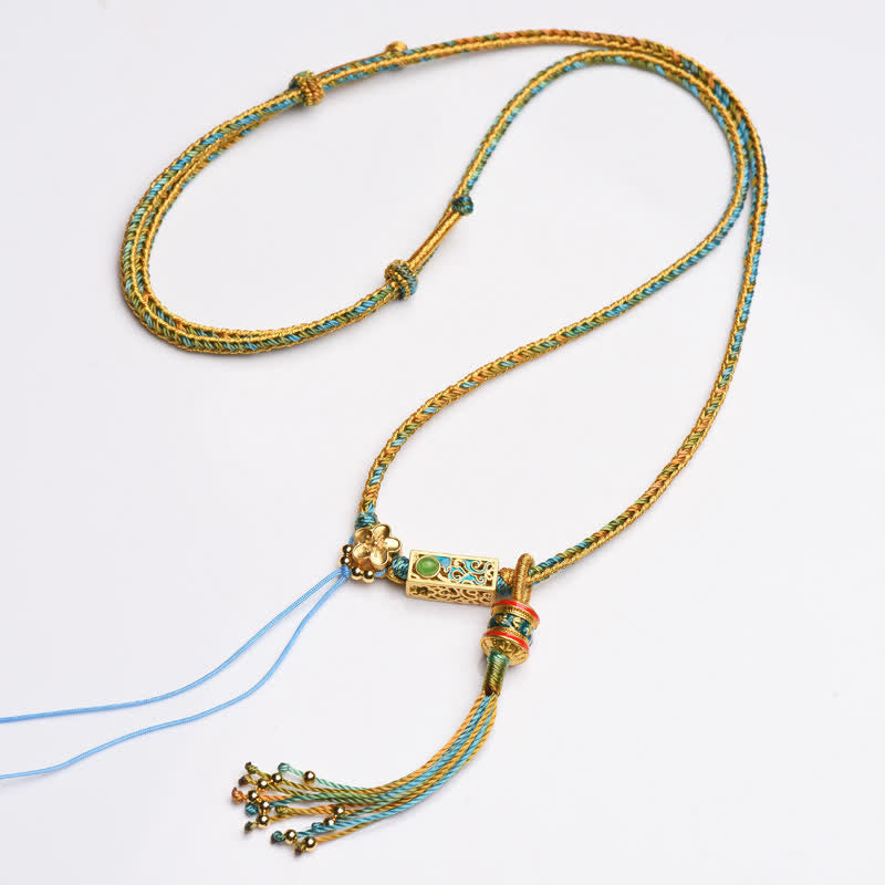 Colorful String Copper Wealth Necklace Pendant