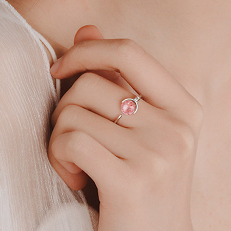 Pink Crystal Soothing Rotation Ring
