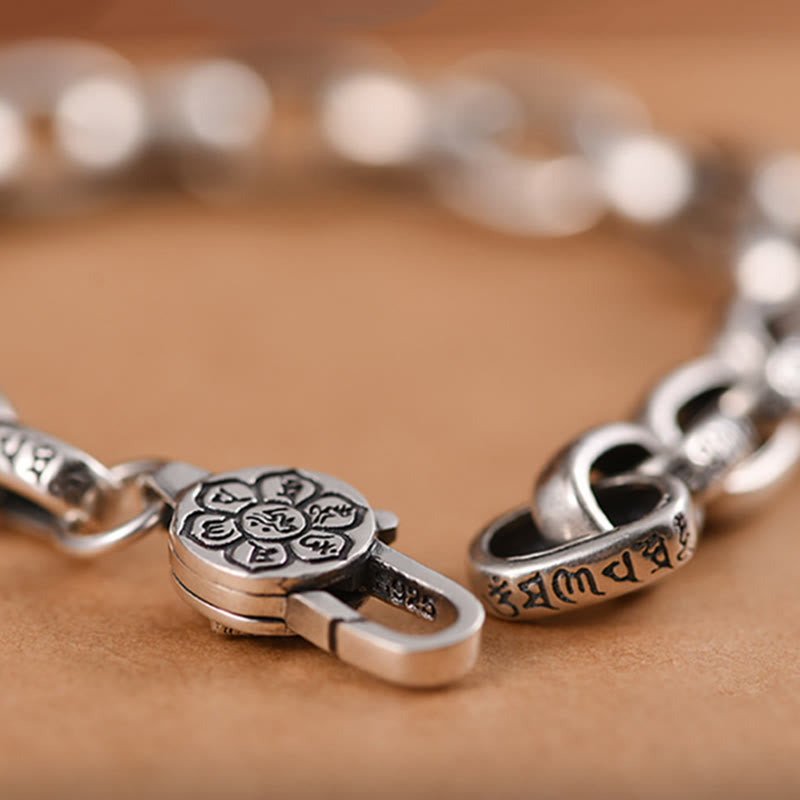 Hand-Engraved Copper Om Mani Padme Hum Vajra Mantra Bracelet
