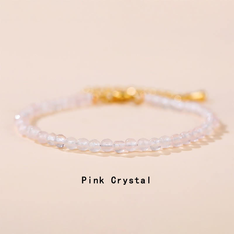Minimalist Natural Gemstone Energy Chain Bracelet - Adjustable Crystal Anchor
