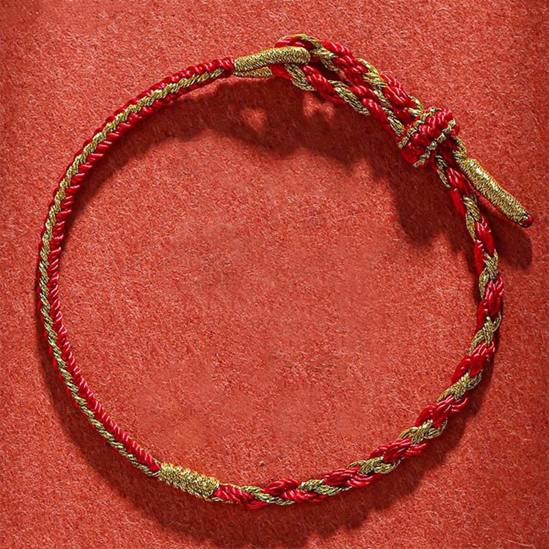 Handmade Chinese Zodiac Braided Red String Bracelet: Dragon Rabbit Rat Horse Rooster