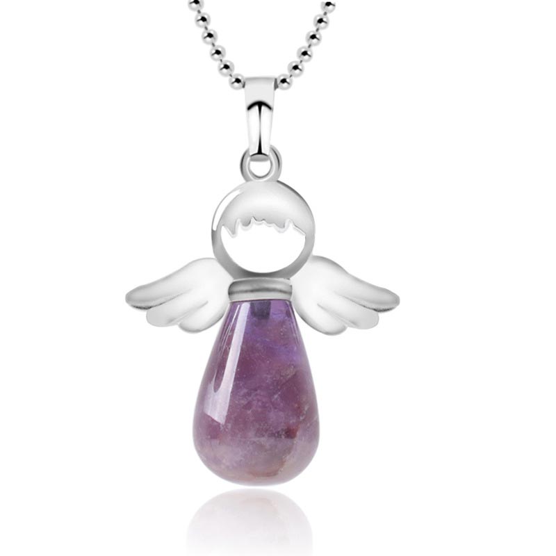 Little Angel Wings Natural Crystal Luck Necklace Pendant (Extra 35% Off | USE CODE: FS35)