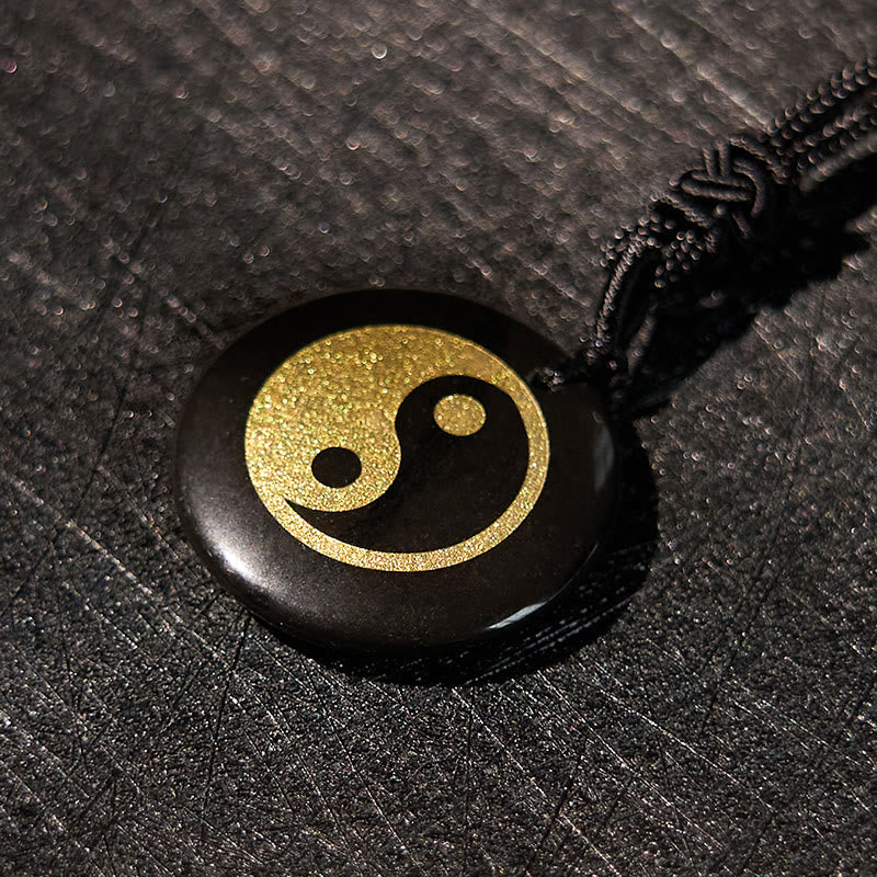 Various Crystal Amethyst Tiger Eye Green Aventurine Yin Yang Spiritual Necklace Pendant