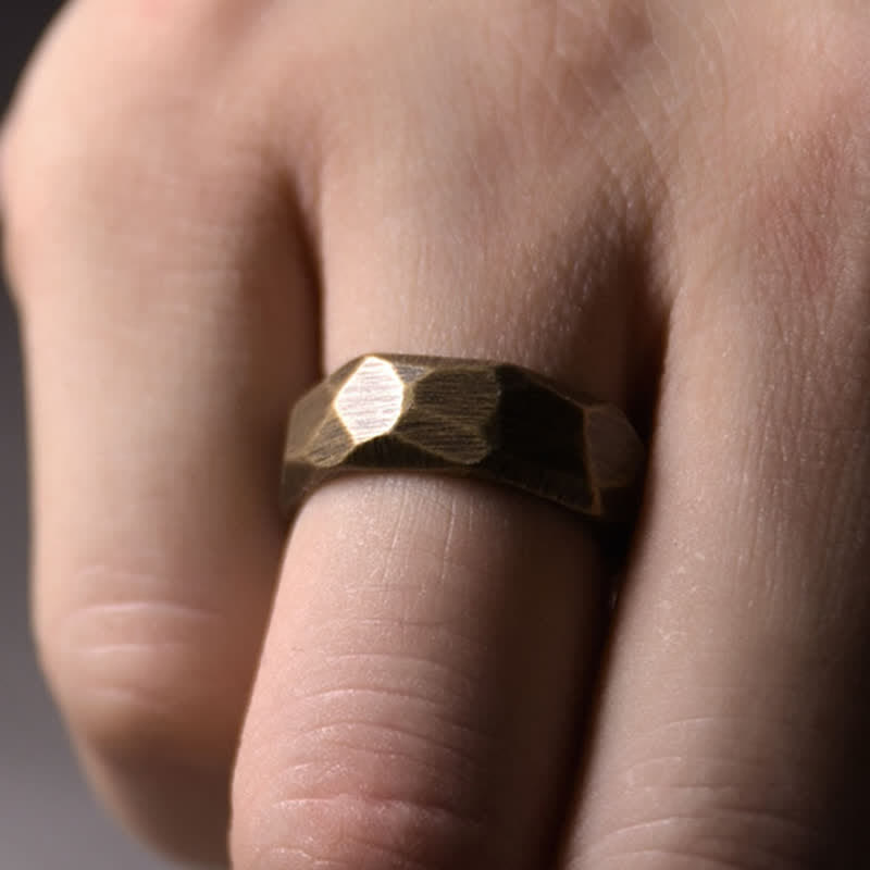 Tibetan Simple Design Copper Wealth Ring