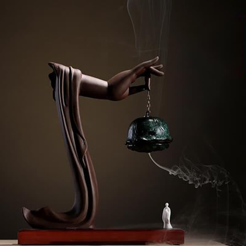 Tibetan Lotus Ceramic Incense Burner for Aromatic Rituals