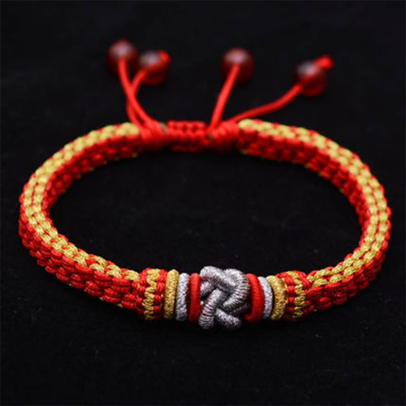 Handmade Colorful Rope Endless Knot Adjustable Couple Bracelet