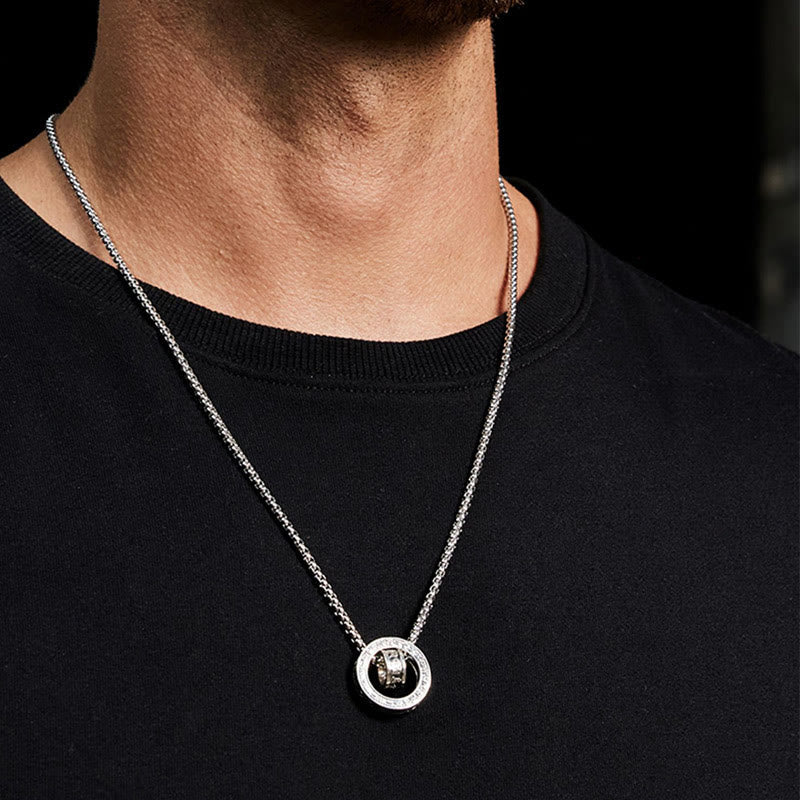 Tibetan Om Mani Padme Hum Carved Peace Purity Chain Necklace Pendant