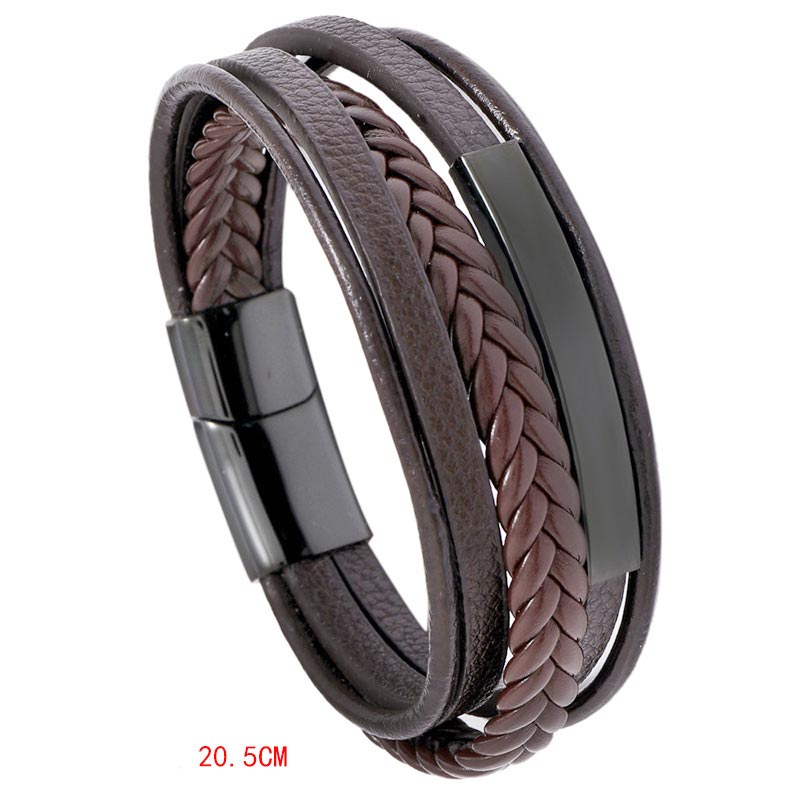 Minimalist Titanium Steel and Leather Unisex Bracelet for Daily Grounding