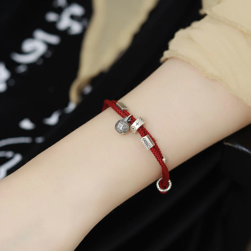 925 Sterling Silver Gold Swallowing Beast Koi Fish Wealth Handcrafted Braided Bracelet