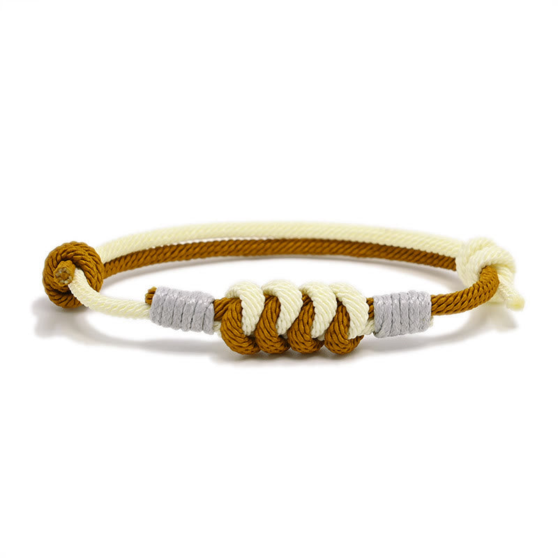 Minimalist Hand-Braided Copper Vajra Knot Red String Bracelet