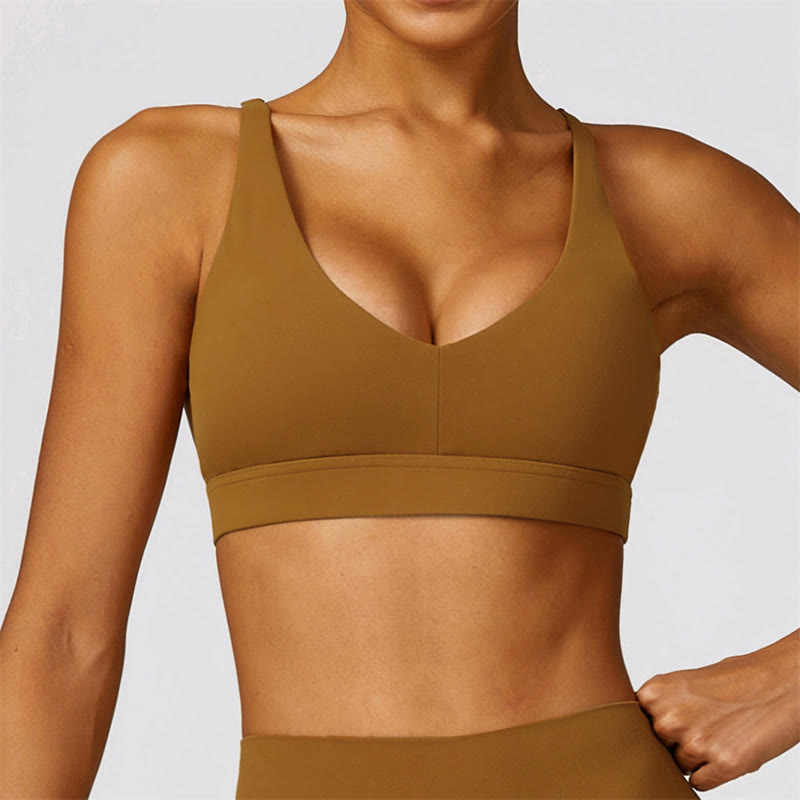Gym Sports Yoga Backless Bra Crop Tank Top Breathable Shorts