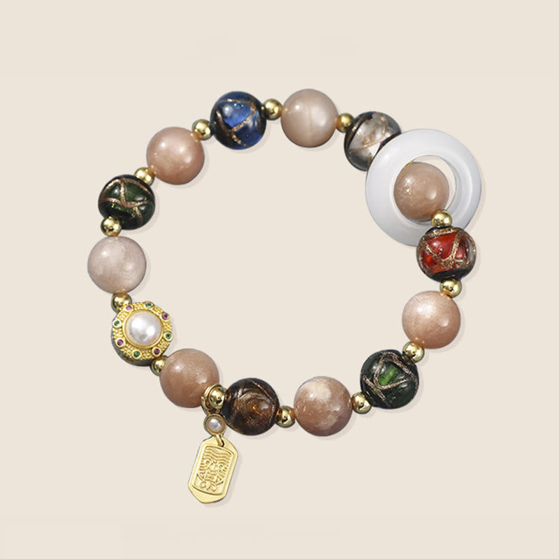 Tibetan Incense Ash Liuli Copper Om Mani Padme Hum Prayer Wheel Gemstone Bracelet