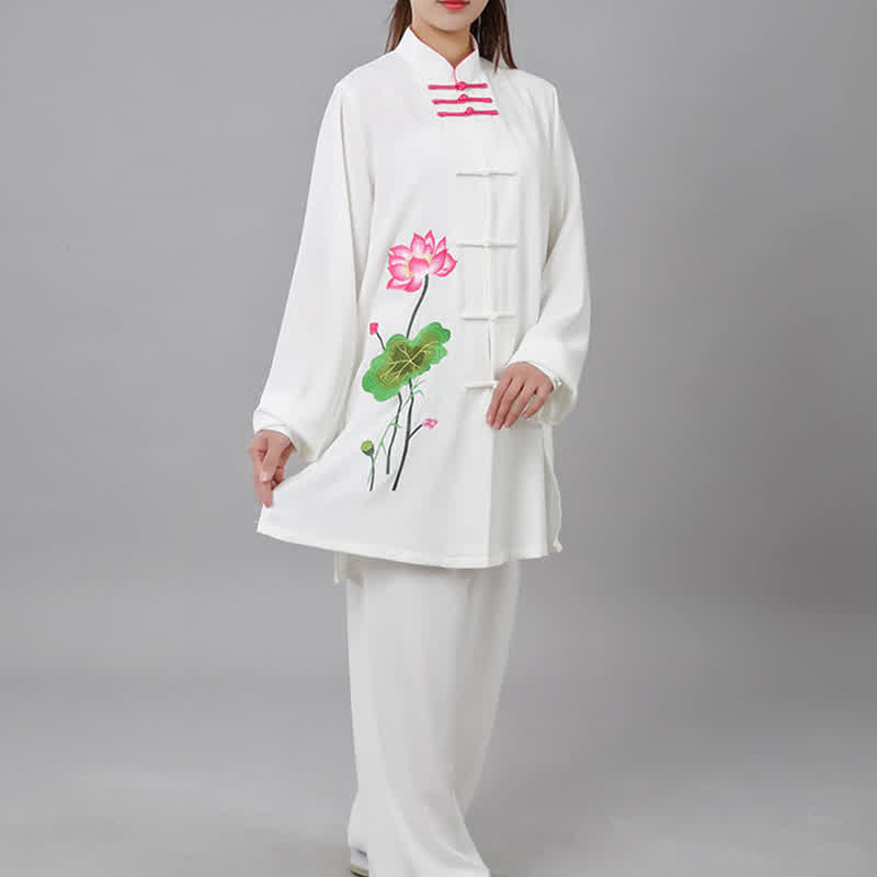 Lotus Print Flowing Qi Gong Meditation Two-Piece Set