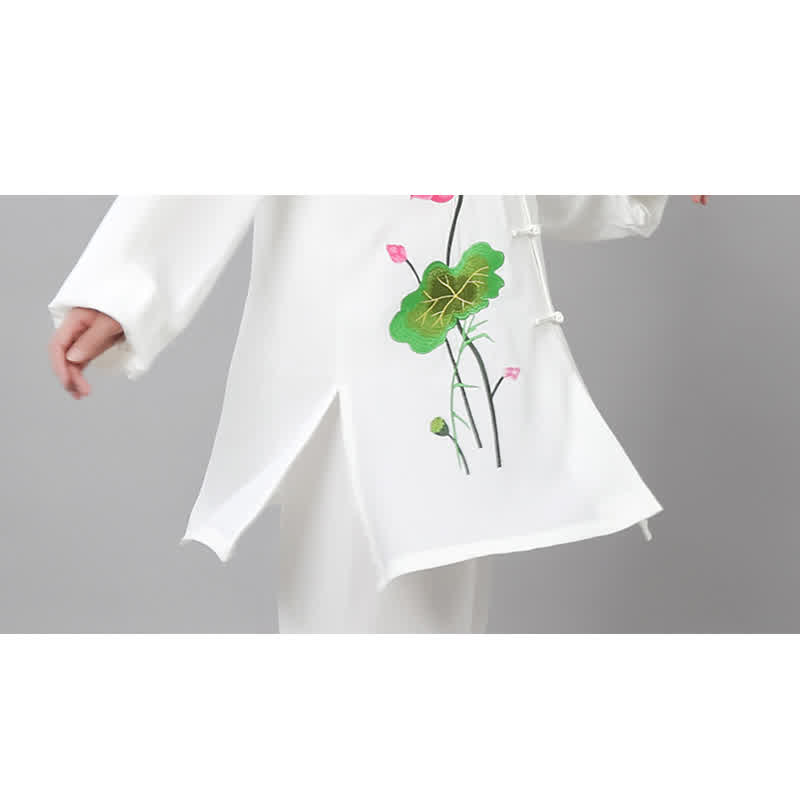 Lotus Print Flowing Qi Gong Meditation Two-Piece Set