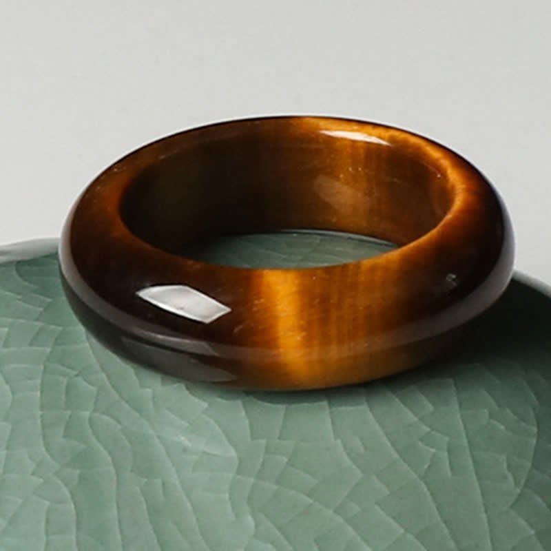 Tiger Eye Stone Strength Protection Ring