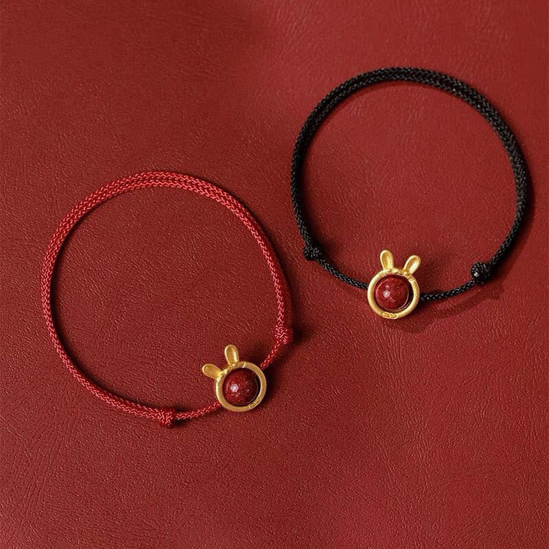 Handmade Rabbit Tiger Cinnabar Keep Away Evil Spirits Braided String Bracelet (Extra 30% Off | USE CODE: FS30)