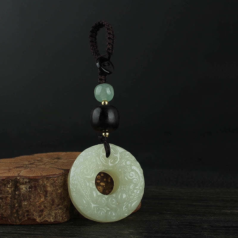 PiXiu Jade Peace Buckle Abundance Wealth Key Chain