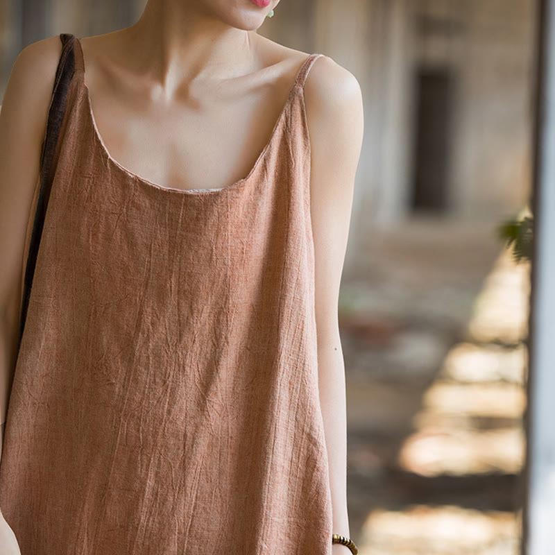 Artisanal Tie-Dye Linen Breezy Meditation Midi Dress