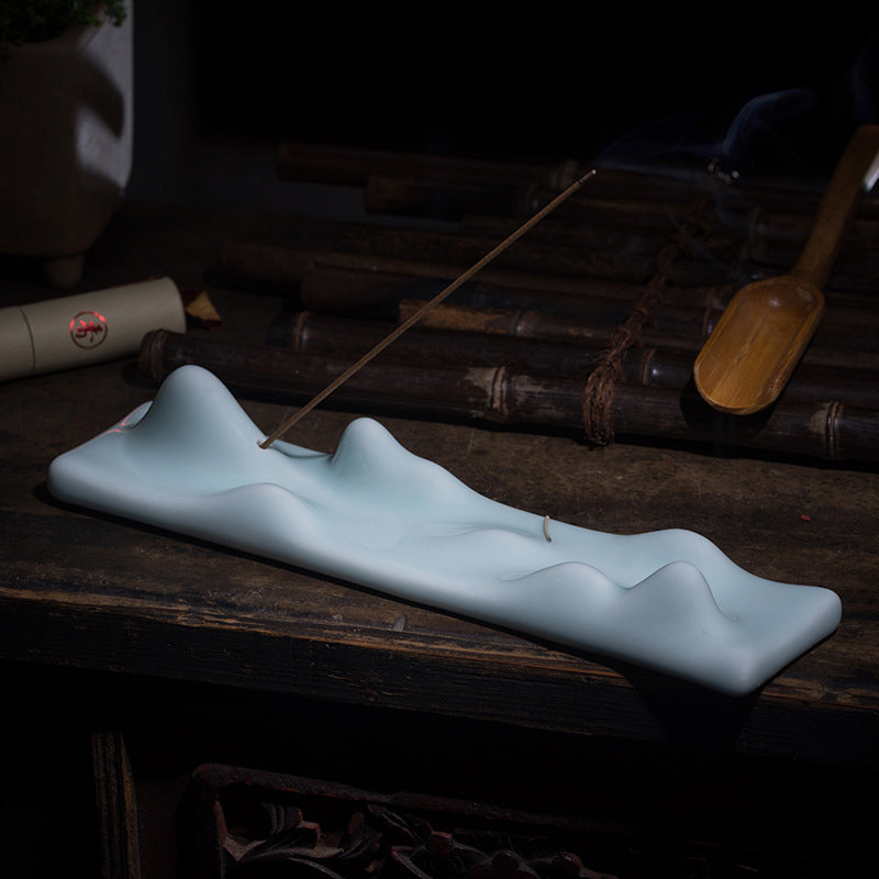 Mountain Cloud Incense Burner for Meditation & Balance - White & Green Styles