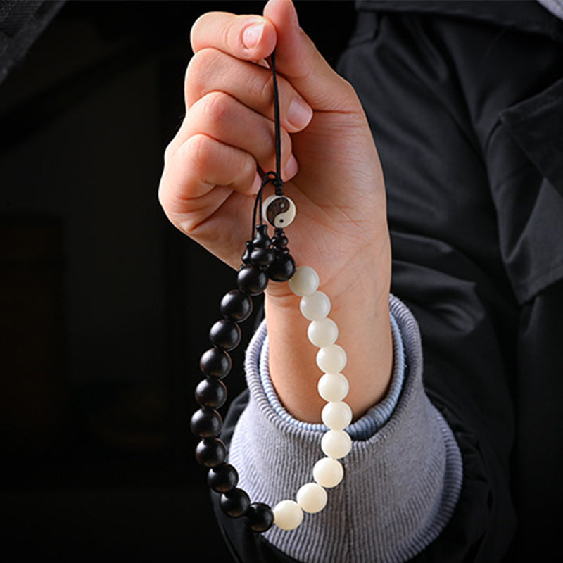 Ebony YinYang Protection Bracelet Decoration