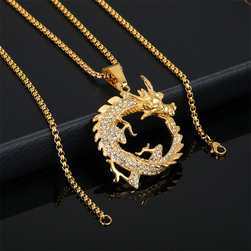 Chinese Zodiac Dragon Pattern Success Necklace Pendant