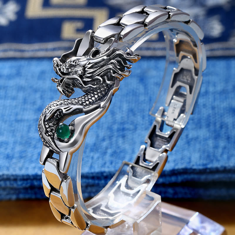 Vintage Dragon Pattern Engraved Success Bracelet