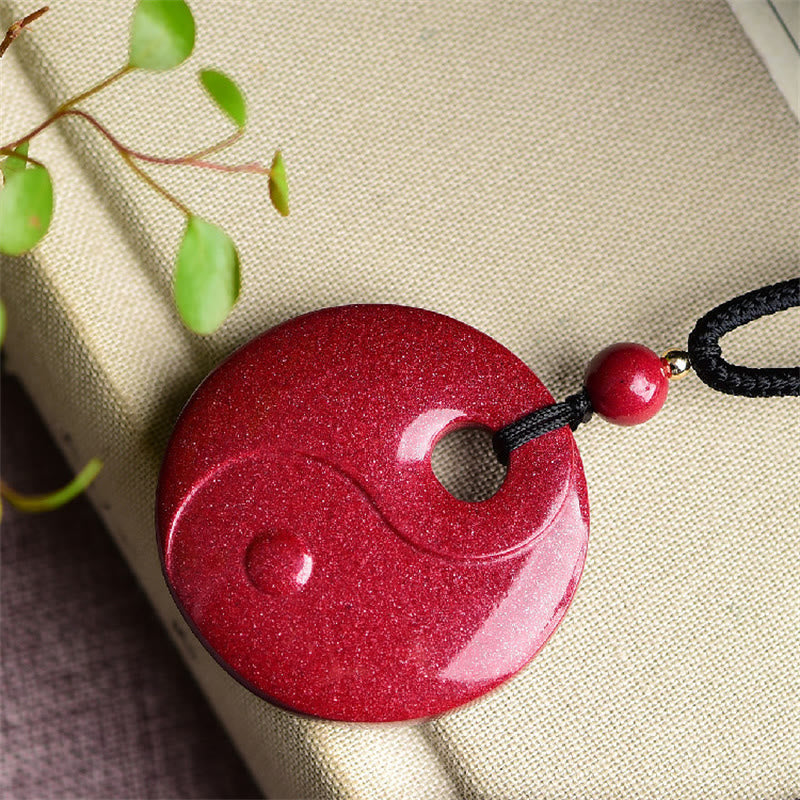 Laughing Buddha Yin Yang Chinese Zodiac Gourd Natural Cinnabar Blessing Necklace Pendant
