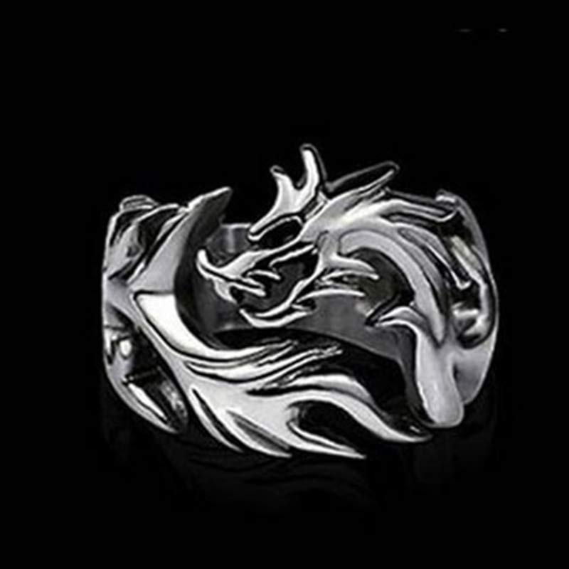 Intricate Dragon Pattern Adjustable Alloy Statement Ring for Men and Women