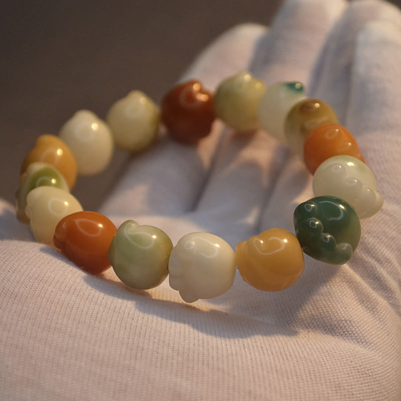 Multilayered Bodhi Seed Bracelet with Cat Paw Charm: Calm & Harmony Anchor