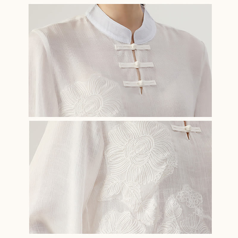 Cotton-Linen Frog-Button Meditation and Tai Chi Two-Piece Set