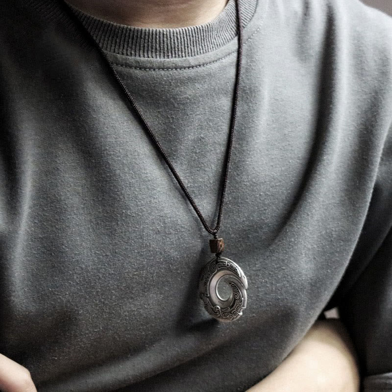 One's Luck Improves Design Pattern Copper Luck Necklace Pendant